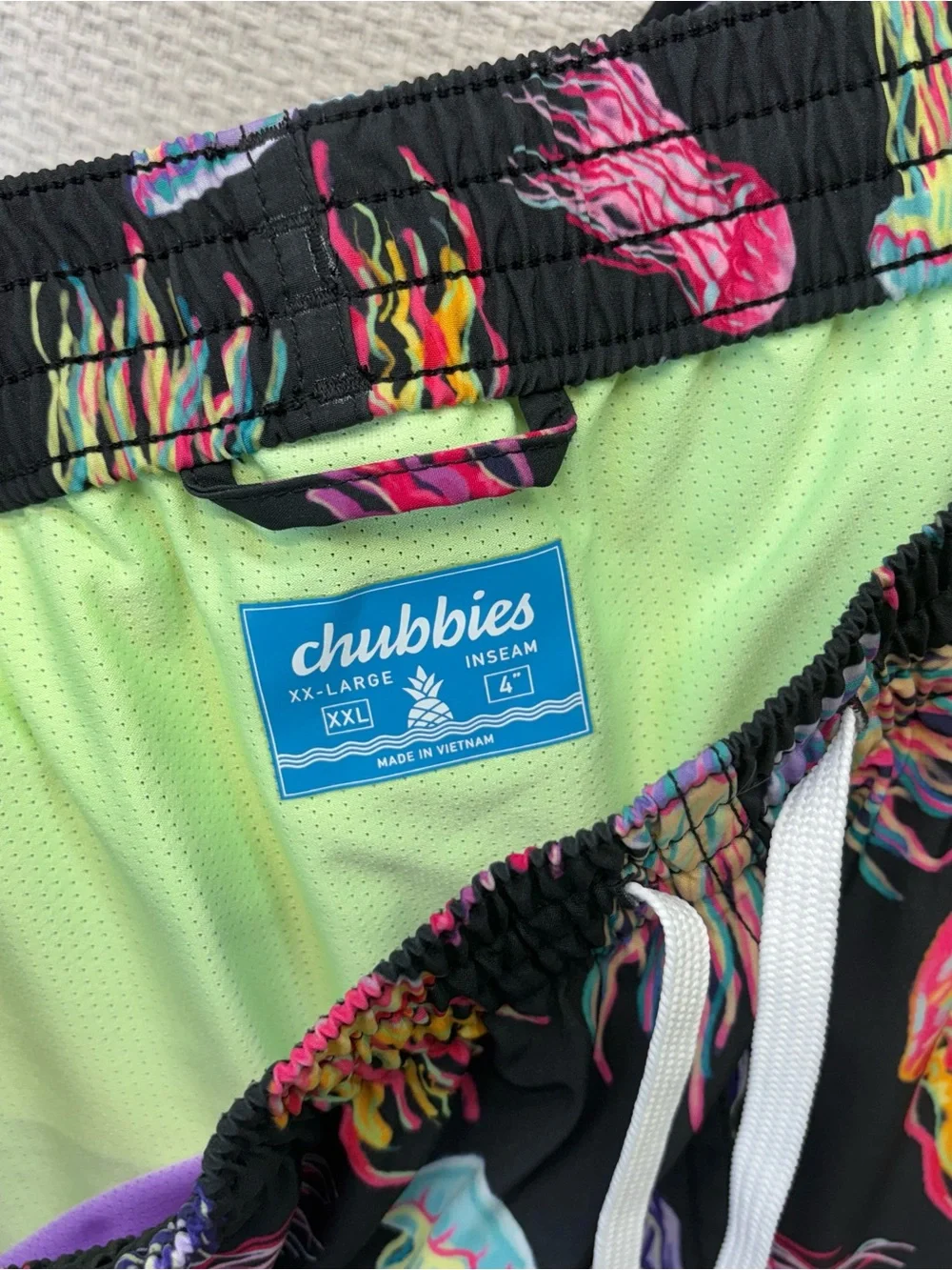 Lot Of 2 Chubbies Swim Trunks XXL Colorful Tropical Jellyfish Beach Floral EUC
